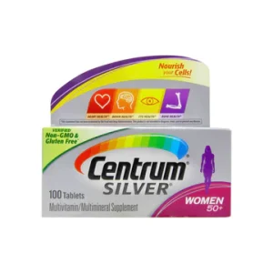 Centrum Silver Women 50+ Multivitamin – 100 Tablets for Heart, Brain, Eye & Bone Health