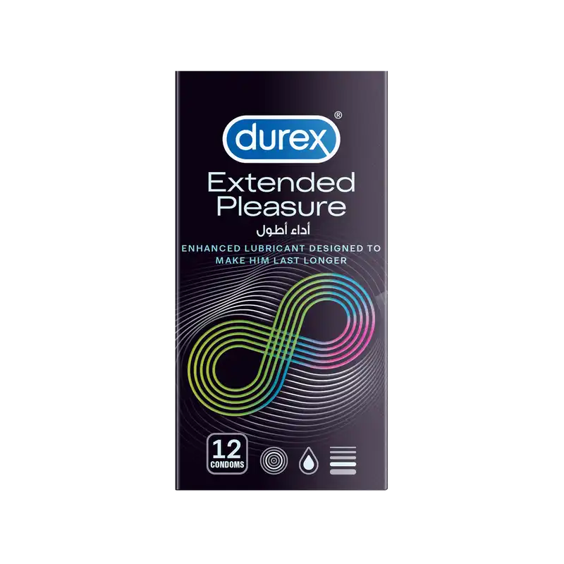 Durex Extended Pleasure Condoms Box with Infinity Design