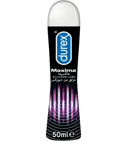 Durex Maxima Silicone Lube 50ml bottle for long-lasting intimate lubrication