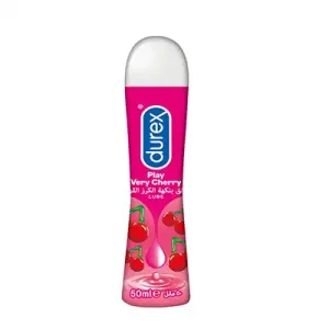 Durex Play Cherry flavored personal lubricant 50ml bottle with pink packaging and cherry graphics