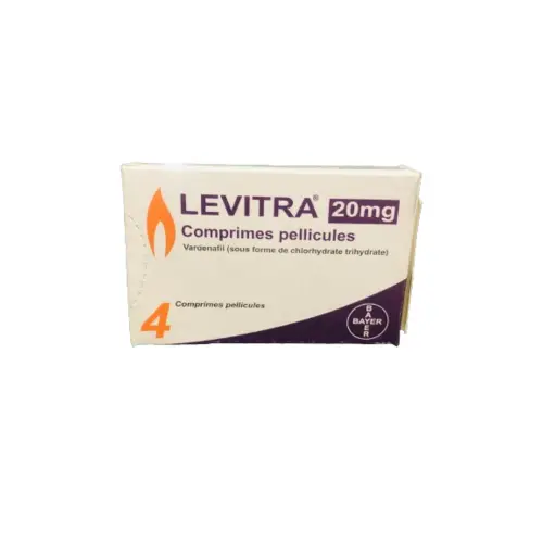 A box of Levitra Tablets 20 mg, containing four film-coated tablets.