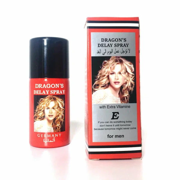 Dragon Super Dooz 34000 Delay Spray bottle for men, used to prolong performance during intimacy