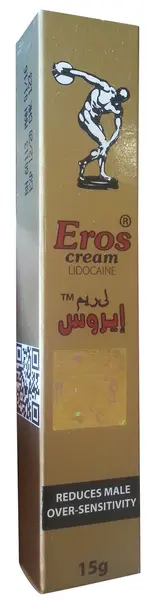 Eros Men Delay Cream 15g tube packaging front view