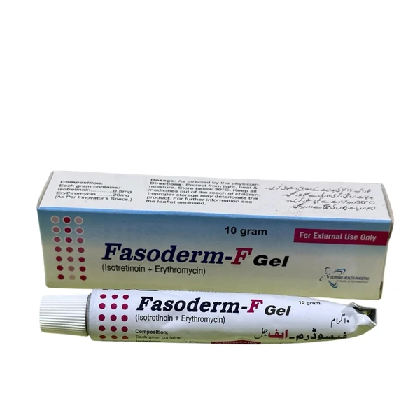 Fasoderm F Gel 10g topical acne treatment skin gel tube