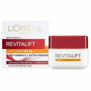 LOreal Paris Revitalift SPF 30 Anti-Wrinkle and Firming Cream jar