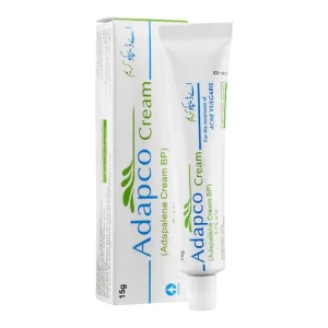 Adapco Cream tube and packaging box showing a topical medication with white and green design elements