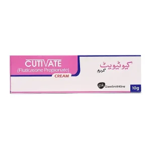 CUTIVATE Cream (Fluticasone Propionate) –- Bilingual English & Arabic Packaging by GlaxoSmithKline for Eczema & Psoriasis Treatment