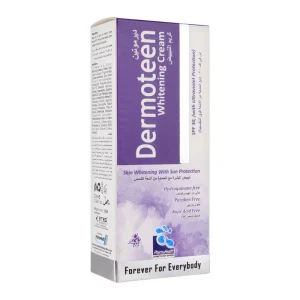 Dermoteen Whitening Cream SPF 30 box - hydroquinone free paraben free kojic acid free skin whitening cream with sun protection