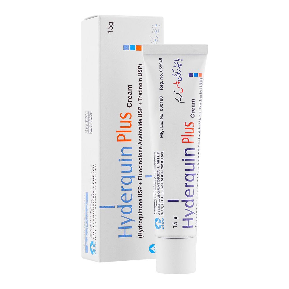 Hyderquin Plus Cream 15g tube with box - Hydroquinone USP Fluocinolone Acetonide USP Tretinoin USP depigmenting cream