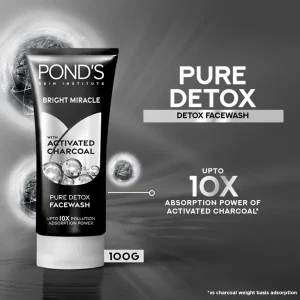 Ponds Bright Miracle Pure Detox Face Wash with 10× charcoal