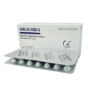 Amlocard Tablets 5mg – Amlodipine for Blood Pressure & Angina Relief
