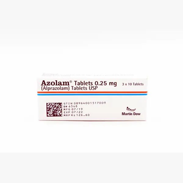 Azolam 0.25mg Tablets – Anxiety, Panic Disorder & Insomnia Relief