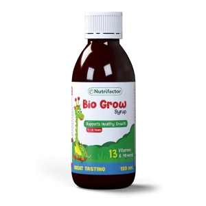 Nutrifactor Bio Grow Syrup 120ml – multivitamin syrup for kids' growth and immunity