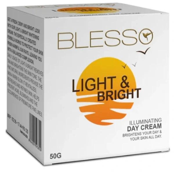 Blesso Bright & Light Day Cream 50 GM – almond and avocado oil brightening moisturizer