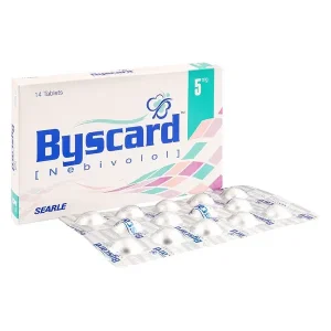 Byscard Tablets 5mg pack containing Nebivolol for blood pressure management