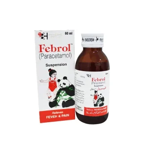 Febrol Suspension 60ml bottle – paracetamol for kids pain and fever relief