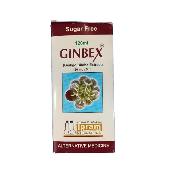 Ginbex Syrup 120mg/5ml – Ginkgo Biloba for Memory and Circulation