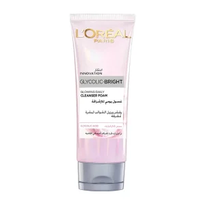 L'Oréal Glycolic Bright Daily Cleanser tube for glowing skin