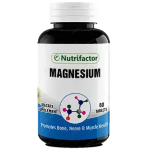 Nutrifactor Magnesium 500mg Tablets bottle – supports muscle and bone health