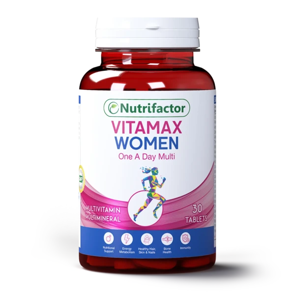 Nutrifactor Vitamax Women multivitamin bottle – daily health support for women