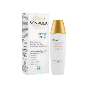 Skin Aqua Clear White SPF-50 Cream tube for sun protection