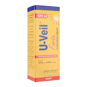 U-Veil Forte SPF-60 Sunscreen Cream tube for sun protection