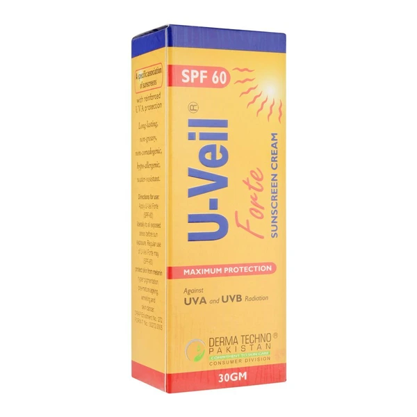 U-Veil Forte SPF-60 Sunscreen Cream tube for sun protection