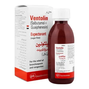 Ventolin 120ml Sugar Free Syrup 2mg/5ml – Salbutamol bronchodilator by GSK