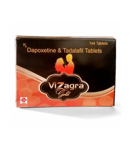 Vizagra Gold Tablets 20mg/60mg combine Tadalafil 20 mg and Dapoxetine 60 mg to address erectile dysfunction and premature ejaculation.