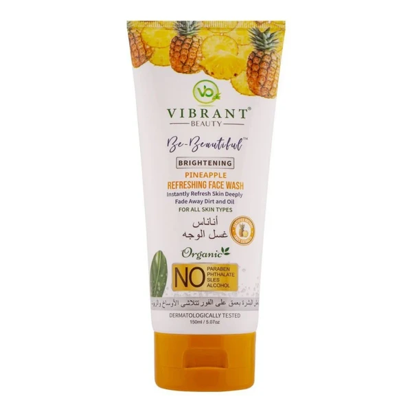 Vibrant Beauty Pineapple Rejuvenating Face Wash 150 ML – enzyme-based brightening cleanser with pineapple extract