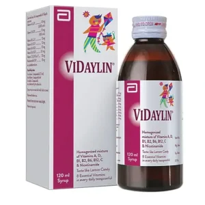 Vidaylin Syrup 120ml bottle – multivitamin supplement for kids and adults