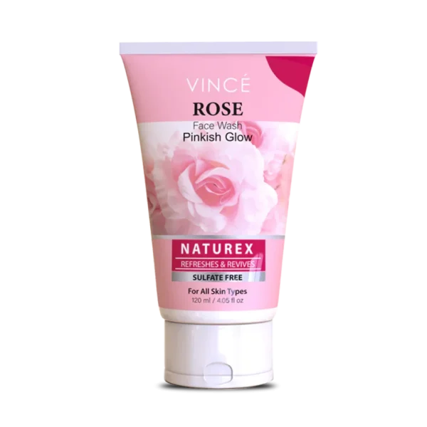 Vince Rose Face Wash 120 ML – gentle rose extract cleanser for hydration and glow