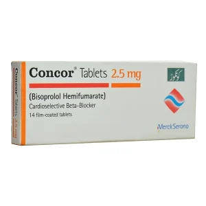 Concor 2.5mg Tablets pack with Bisoprolol for blood pressure and heart support