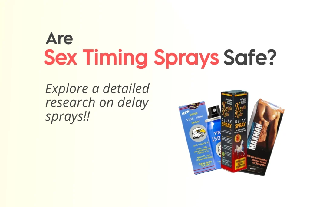 the image show that Delay spray for men placed on together on banner, raising questions about its safety and side effects.