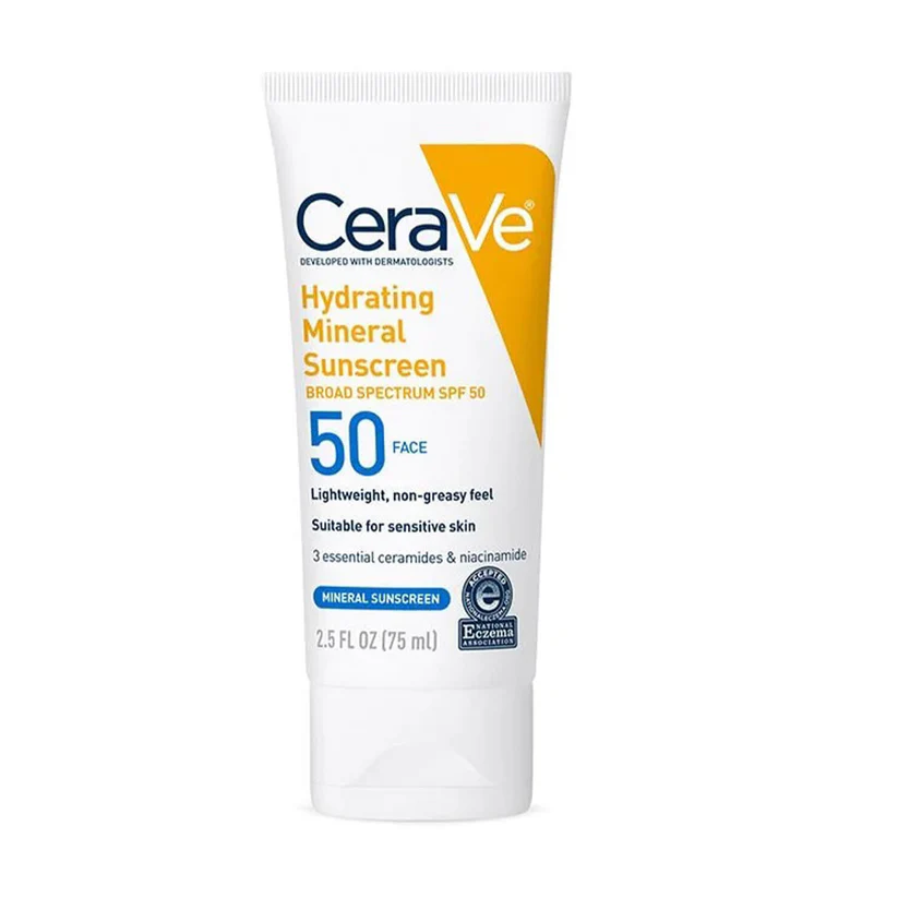 CeraVe Hydrating Sunscreen SPF 50 for Face with Broad-Spectrum Protection