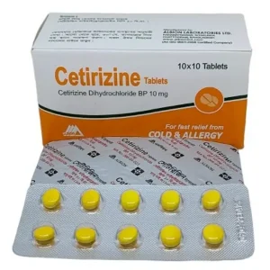 Cetirizine Tablets 10mg pack for cold and allergy relief
