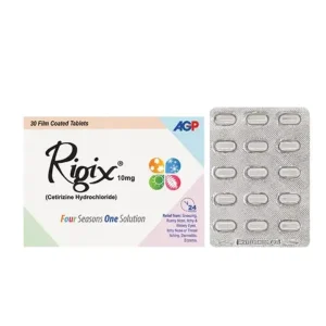 Rigix 10mg tablets - Cetirizine Hydrochloride antihistamine for allergy relief