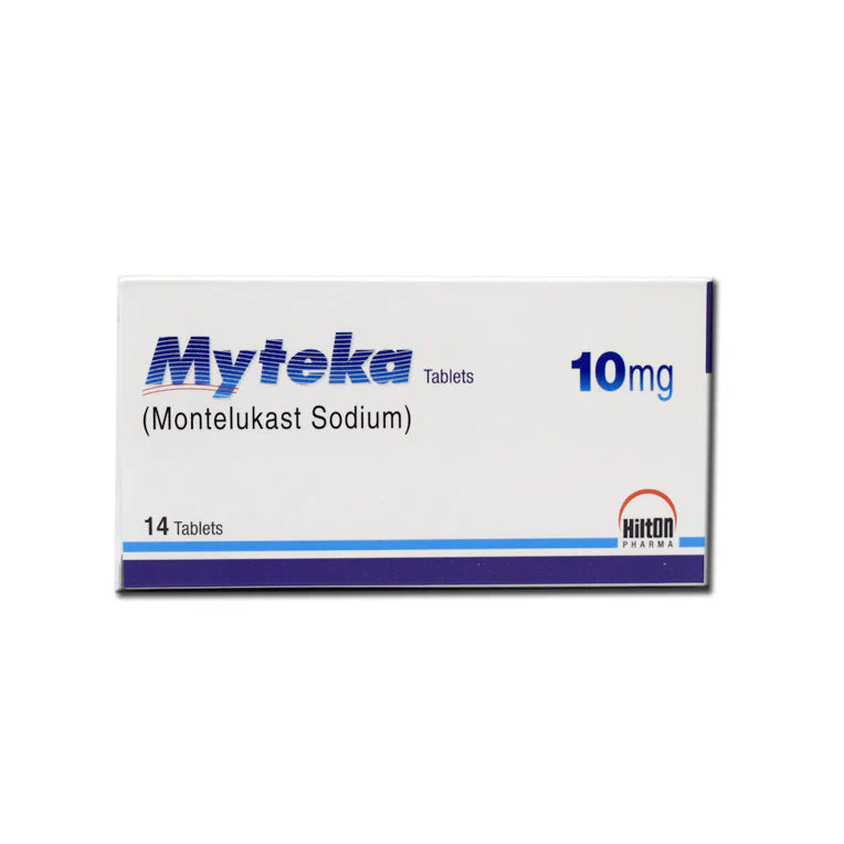 Myteka 10mg Montelukast Sodium tablets - 14 tablets pack for asthma and allergic rhinitis treatment