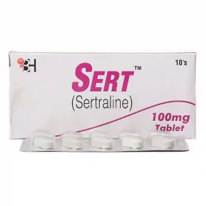 Sert Sertraline 100mg tablets 10 count blister pack - antidepressant medication for depression and anxiety treatment