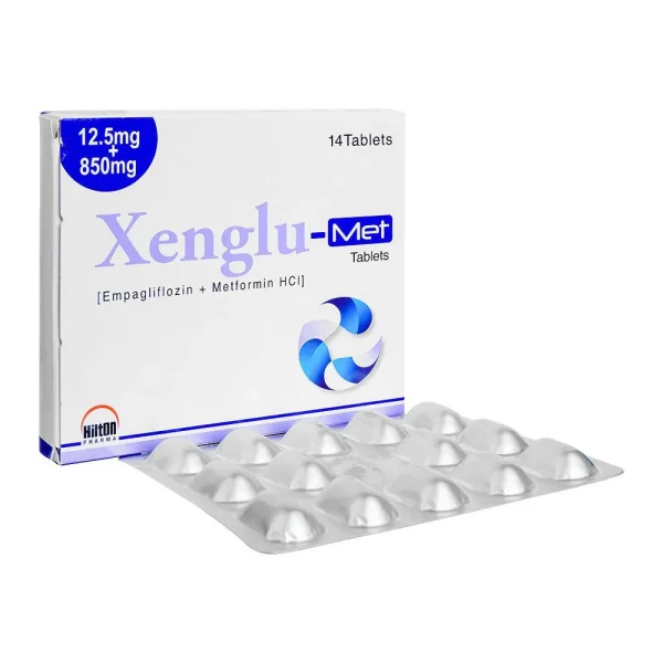 Xenglu-Met 14 tablets by Hilton Pharma containing Empagliflozin 12.5mg and Metformin 850mg for type 2 diabetes management in Pakistan