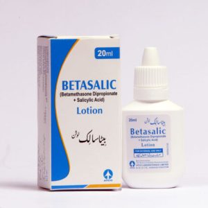 Betasalic lotion containing Betamethasone and Salicylic Acid for scalp psoriasis, seborrheic dermatitis, and dandruff treatment in Pakistan