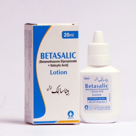 Betasalic lotion containing Betamethasone and Salicylic Acid for scalp psoriasis, seborrheic dermatitis, and dandruff treatment in Pakistan
