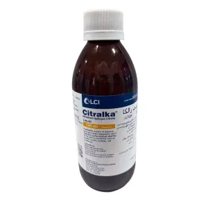 Citralka oral liquid solution bottle by LCI Pharma, Magnesium hydrogen citrate suspension for urinary alkalinization and kidney stone prevention