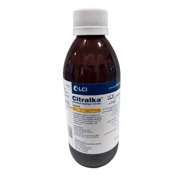 Citralka oral liquid solution bottle by LCI Pharma, Magnesium hydrogen citrate suspension for urinary alkalinization and kidney stone prevention