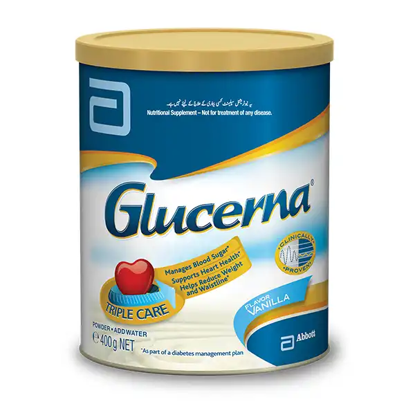 Glucerna Triple Care vanilla flavor 400g nutritional supplement powder for diabetes management and blood sugar control