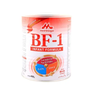Morinaga BF-1 Infant Formula 400g tin with Bifidus Factor, Lactoferrin, Nucleotides, GOS and DHA for newborns from birth onwards