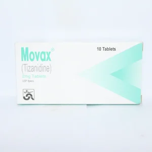 Movax Tizanidine 2mg tablets box - 10 tablets for muscle spasm relief and pain management