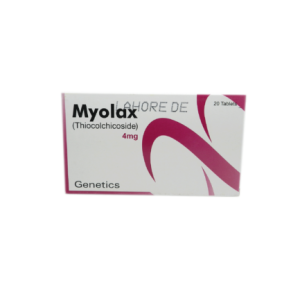 Myolex muscle relaxant tablets box by Genetics Pharmaceuticals for muscle spasm and pain relief