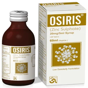 Osiris Zinc Sulphate 20mg/5ml syrup 60ml amber bottle with packaging box for zinc deficiency treatment