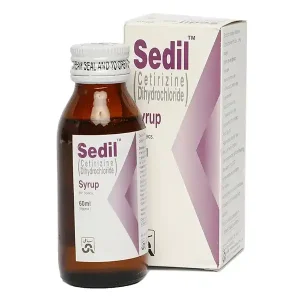 Sedil syrup 60ml amber bottle with packaging box for cough and cold relief